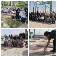 آیین غبار رویی و عطر افشانی مزار شهدا با حضور اساتید و کارکنان مرکز تحقیقات کشاورزی اصفهان