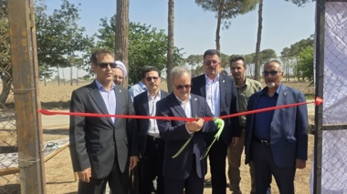 گزارش تصویری افتتاح استخر ۵۵ هزار مترمکعبی با حضور معاون وزیر و رئیس سازمان تات؛